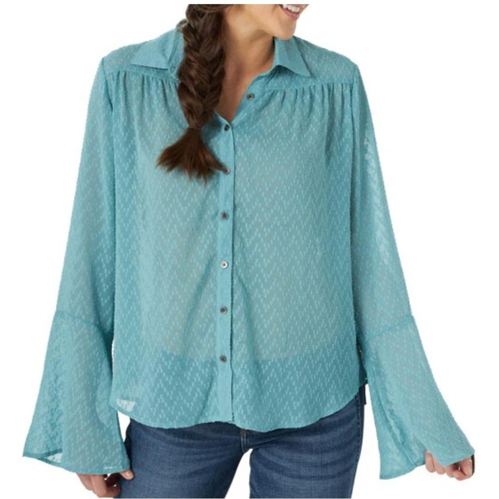 Wrangler Retro Boho Western Bell Sleeve Size Medium